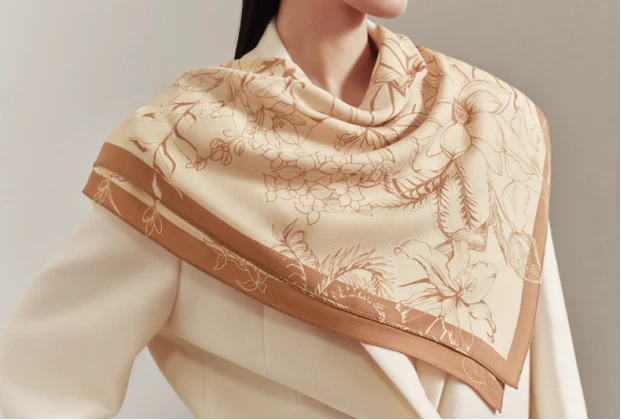 Custom Wool Floral Scarf In China