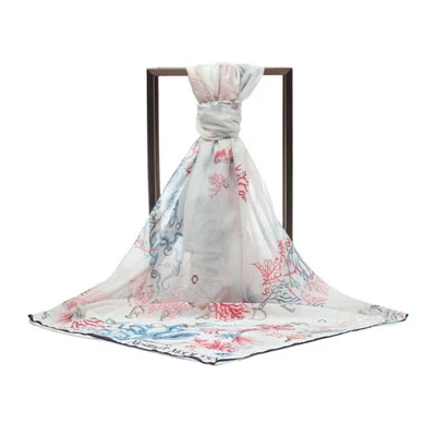 Lenço floral estampado de algodão