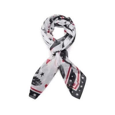 Lenço de algodão voile estampado