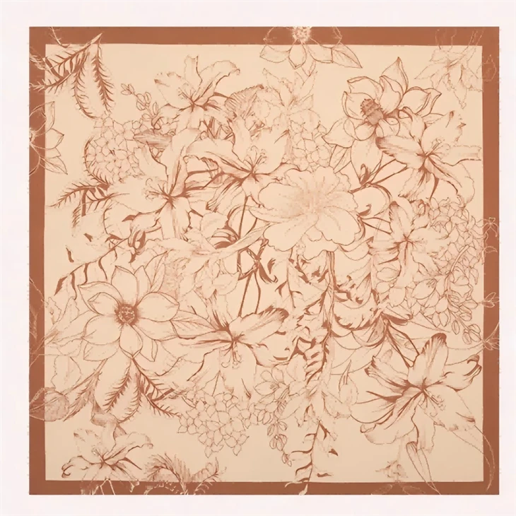 Lenço floral de lã